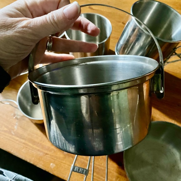 Stainless Steel Camping Cookware Set - Silver - Picture 6 of 6